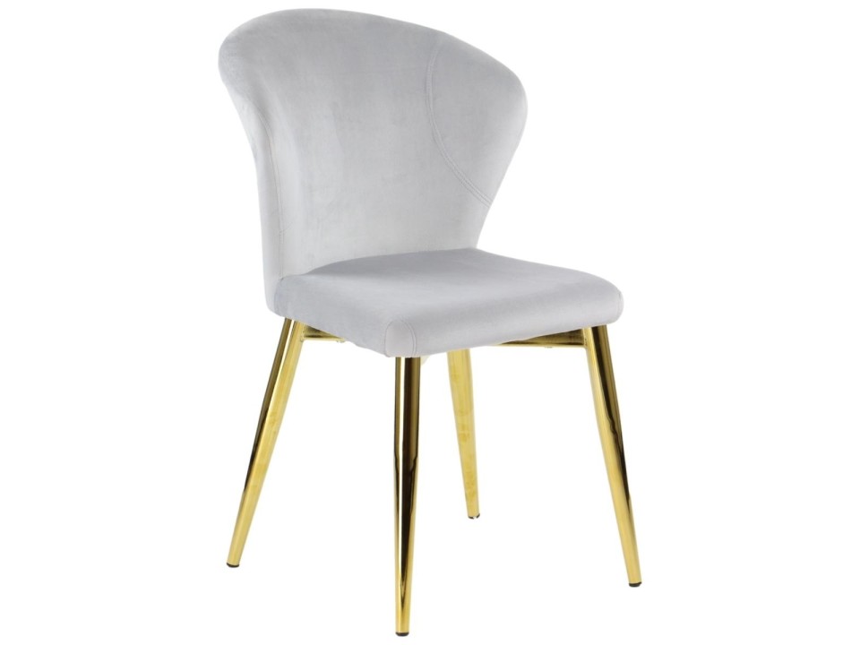 Krzesło do salonu i jadalni CN-6080 jasny szary  stelaż złoty Stema