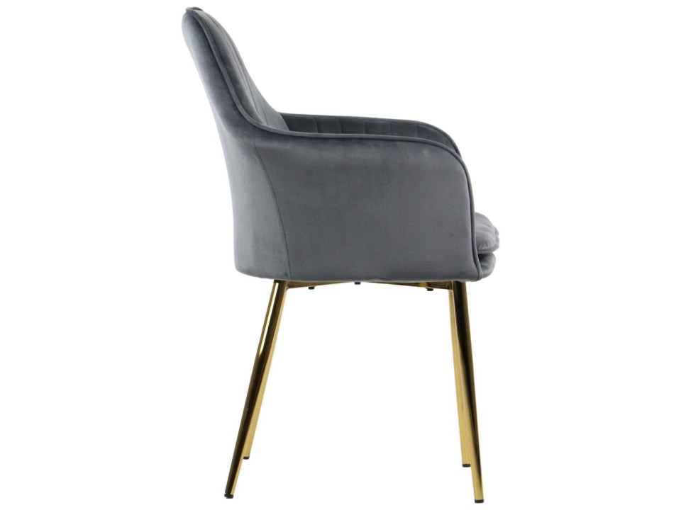Krzesło do salonu i jadalni CN-9020 szary stelaż złoty Stema