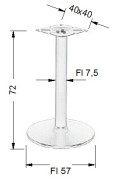 Podstawa stolika metalowa NY-B006/57/72 biały Stema