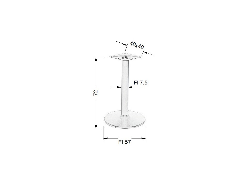 Podstawa stolika metalowa NY-B006/57/72 biały Stema