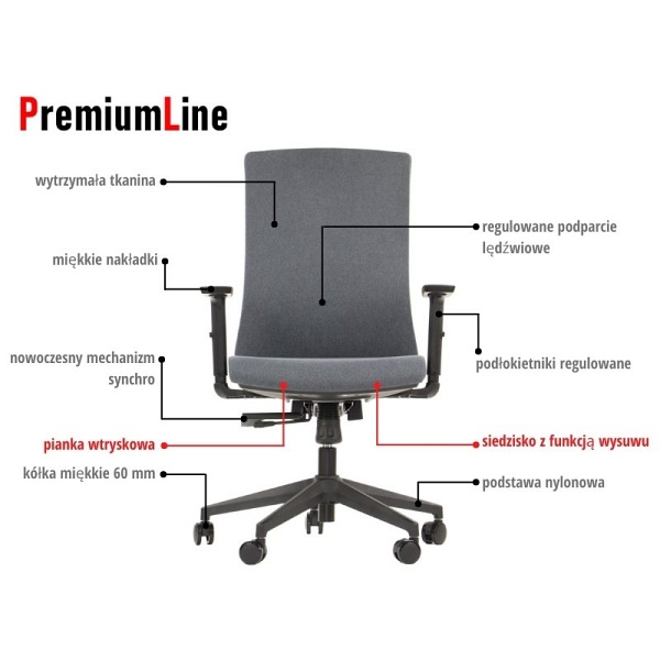 Krzesło obrotowe TONO grafit Stema