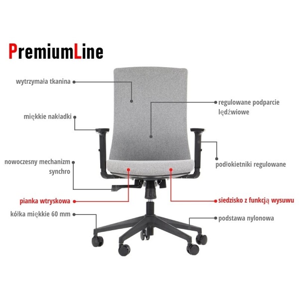 Krzesło obrotowe TONO szary Stema