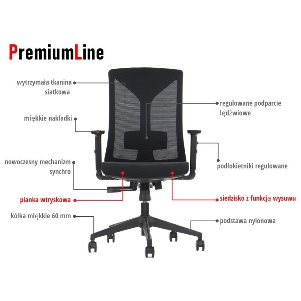 Krzesło obrotowe HAGER czarny Stema