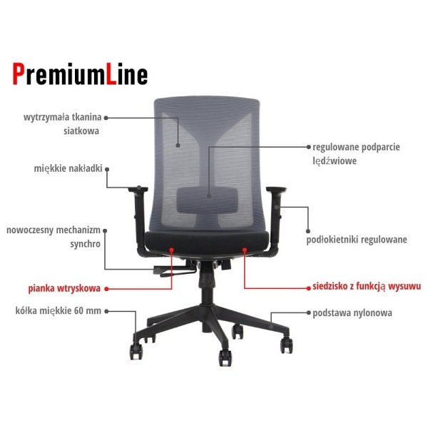 Krzesło obrotowe HAGER szary Stema
