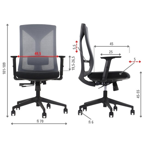 Krzesło obrotowe HAGER szary Stema