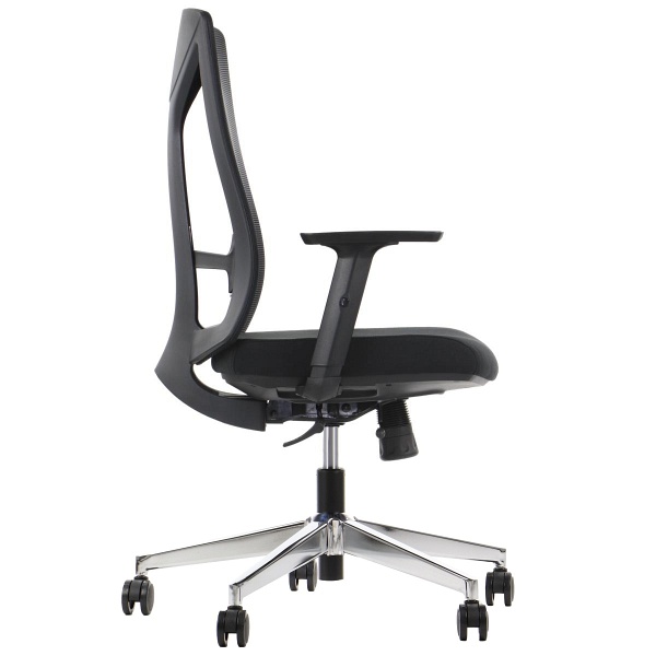 Krzesło obrotowe HAGER czarny podstawa chromowana Stema