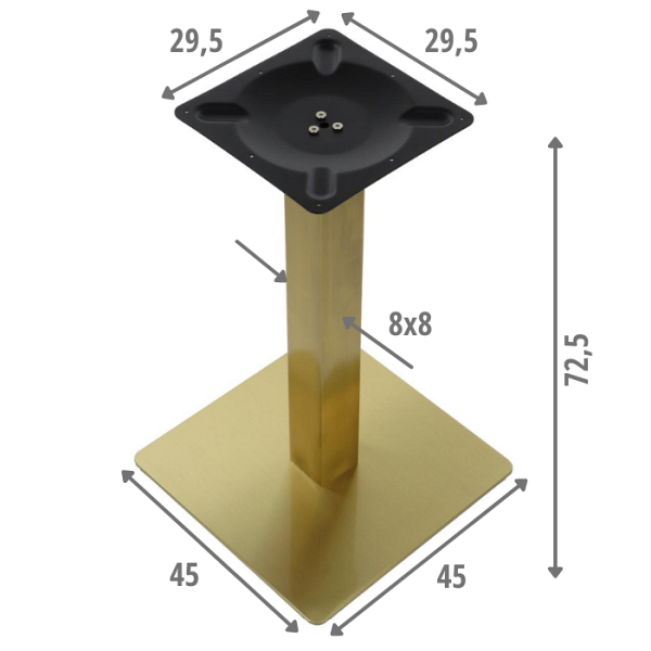Podstawa stolika ze stali nierdzewnej SH-3002-5/G  złoto Stema