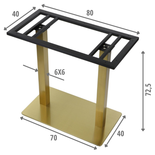 Podstawa stolika ze stali nierdzewnej SH-3003-1/G złoto Stema