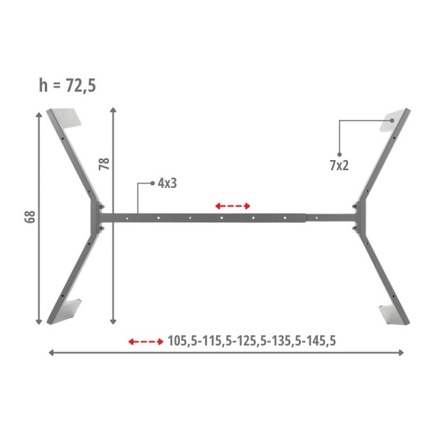 Stelaż ławy lub stolika NY-HF05RB/A szary Stema