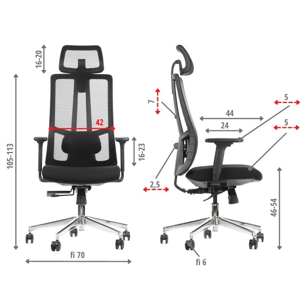 Krzesło obrotowe AKCENT czarny podstawa chromowana Stema