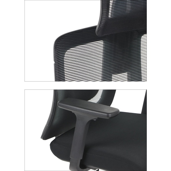 Krzesło obrotowe AKCENT czarny podstawa chromowana Stema