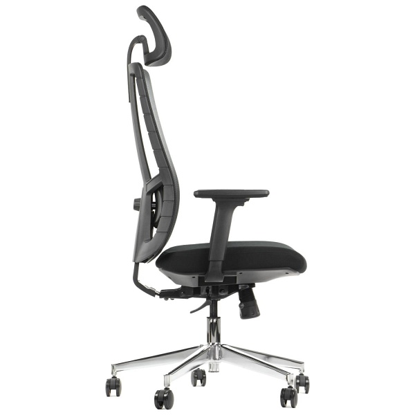 Krzesło obrotowe AKCENT czarny podstawa chromowana Stema