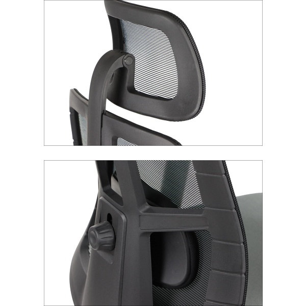 Krzesło obrotowe AKCENT szary-czarny podstawa chromowana Stema