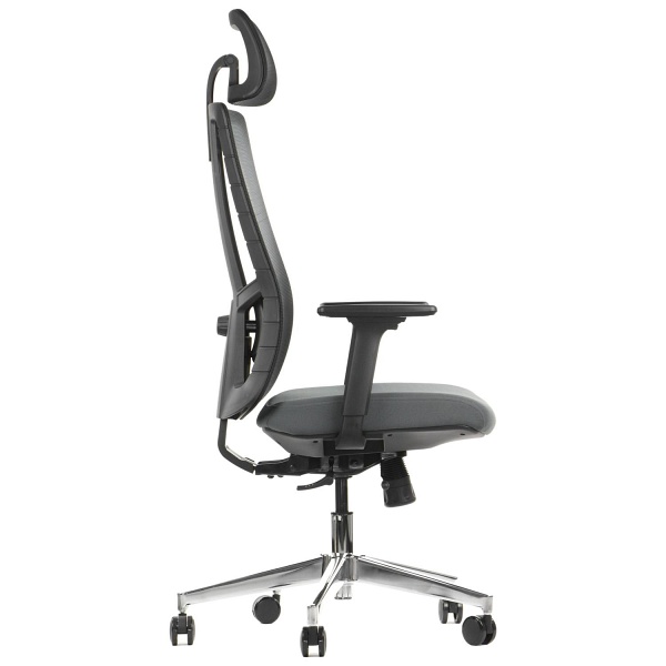 Krzesło obrotowe AKCENT szary-czarny podstawa chromowana Stema