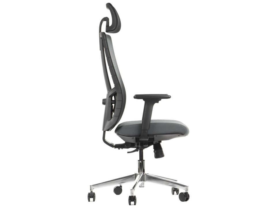 Krzesło obrotowe AKCENT szary-czarny podstawa chromowana Stema