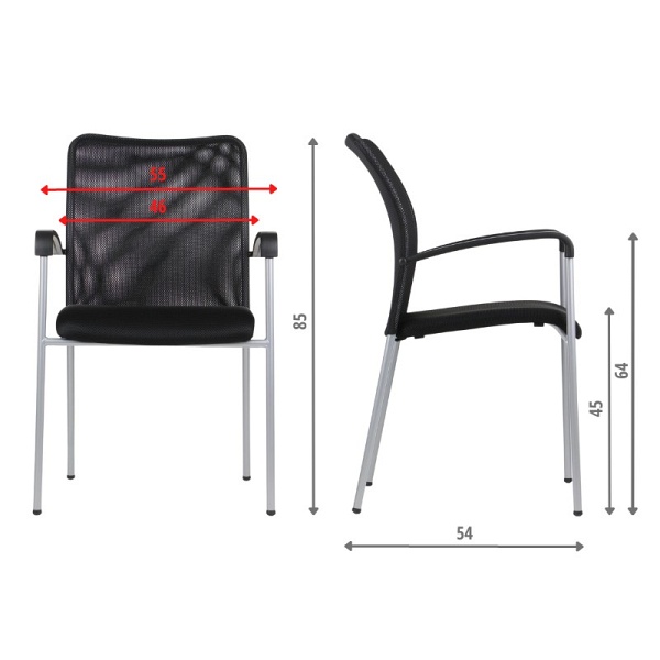 Krzesło stacjonarne HN-7501/AL CZARNY Stema