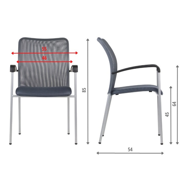 Krzesło stacjonarne HN-7501/AL SZARY Stema