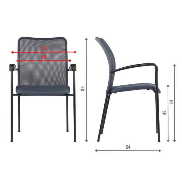 Krzesło stacjonarne HN-7501/BK SZARY Stema