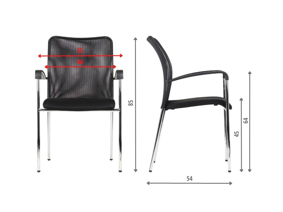 Krzesło stacjonarne HN-7501/CH CZARNY Stema