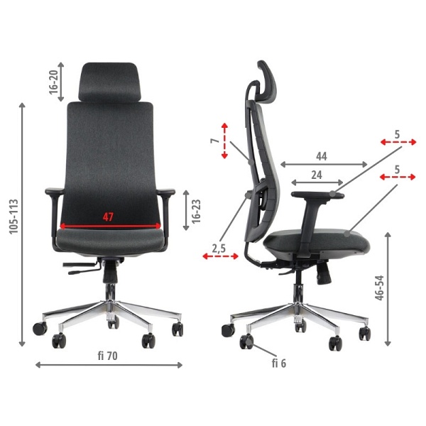 Krzesło obrotowe AKCENT/F grafit podstawa chromowana Stema