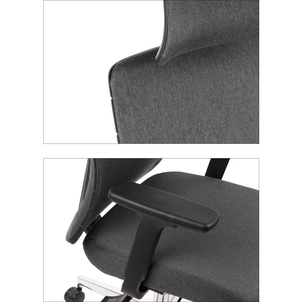 Krzesło obrotowe AKCENT/F grafit podstawa chromowana Stema