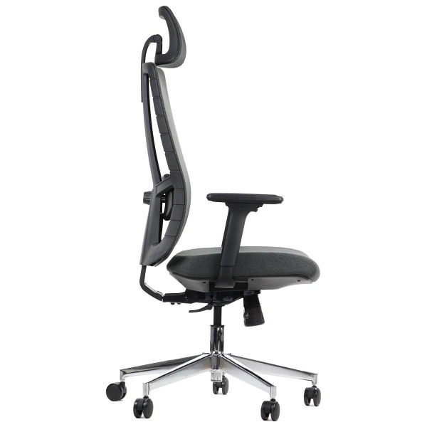 Krzesło obrotowe AKCENT/F grafit podstawa chromowana Stema