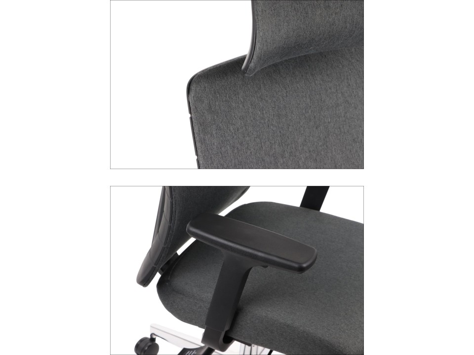 Krzesło obrotowe AKCENT/F grafit podstawa chromowana Stema