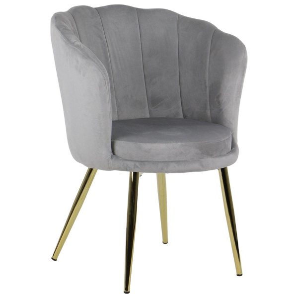 Krzesło do salonu i jadalni HTS-D41AG jasny szary stelaż złoty Stema