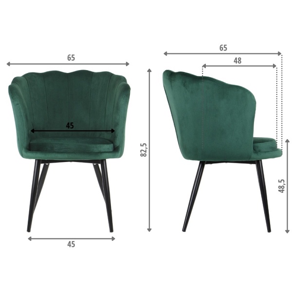 Krzesło do salonu i jadalni HTS-D41A ciemny zielony stelaż czarny Stema