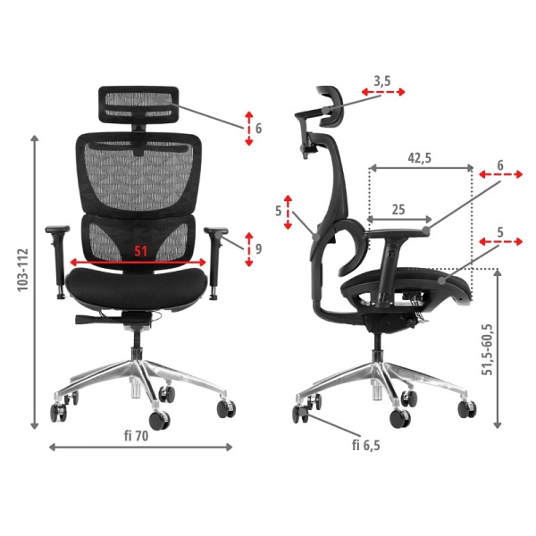 Fotel ErgoNew S1A siedzisko tkaninowe Stema