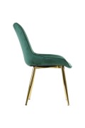 Krzesło do salonu i jadalni HTS-6020 ciemny zielony stelaż złoty Stema