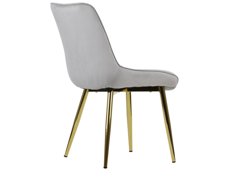 Krzesło do salonu i jadalni HTS-6020 jasny szary stelaż złoty Stema