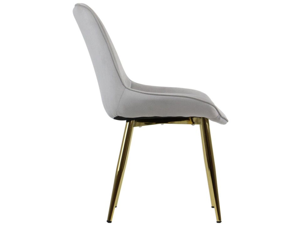 Krzesło do salonu i jadalni HTS-6020 jasny szary stelaż złoty Stema