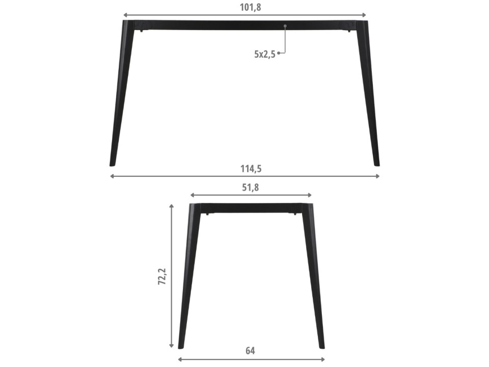 Stelaż biurka i stołu NY-A385 115x64x72,2 czarny Stema