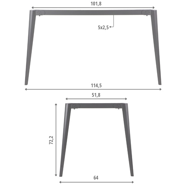 Stelaż biurka i stołu NY-A385 115x64x72,2 szary Stema