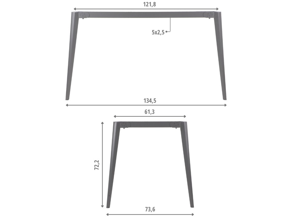 Stelaż biurka i stołu NY-A385 135x74x72,2 szary Stema