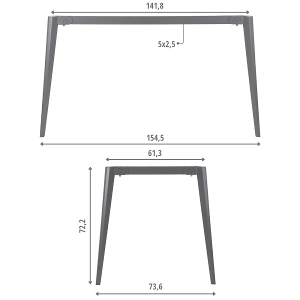 Stelaż biurka i stołu NY-A385 155x74x72,2 szary Stema