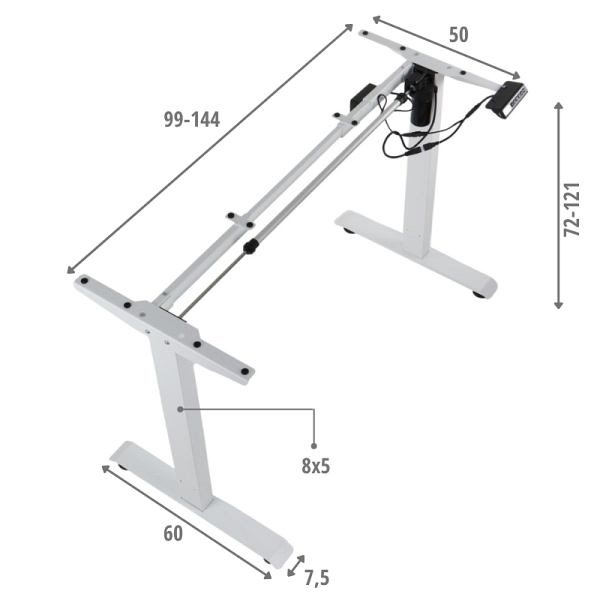 Stelaż biurka i stołu PRATO 01-2T/W BIAŁY Stema
