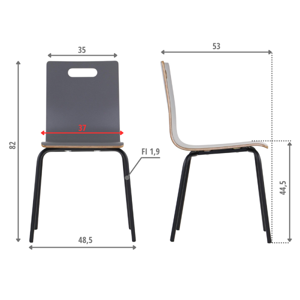 Krzesło  WERDI A czarny/szary Stema