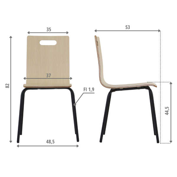 Krzesło  WERDI A czarny/naturalny Stema