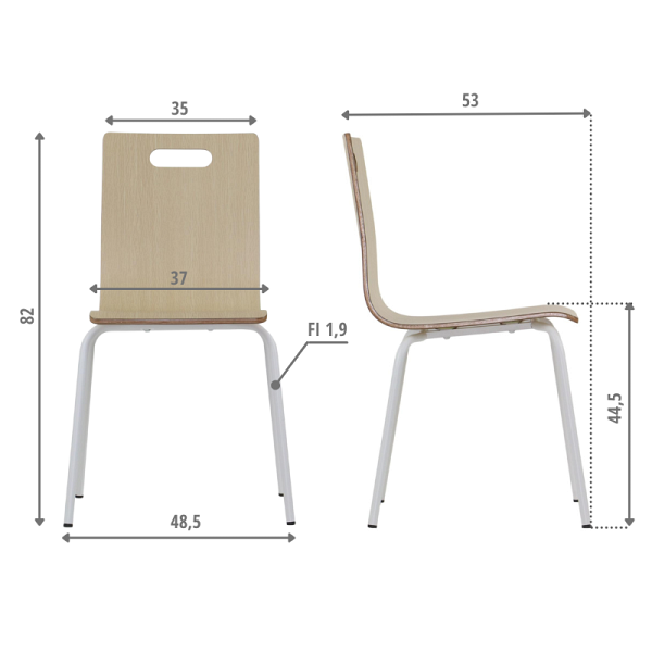 Krzesło  WERDI A biały/naturalny Stema