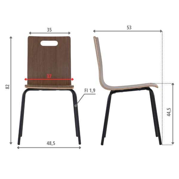 Krzesło  WERDI A czarny/orzech Stema