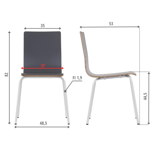 Krzesło  WERDI B biały/szary Stema