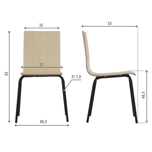 Krzesło  WERDI B czarny/naturalny Stema