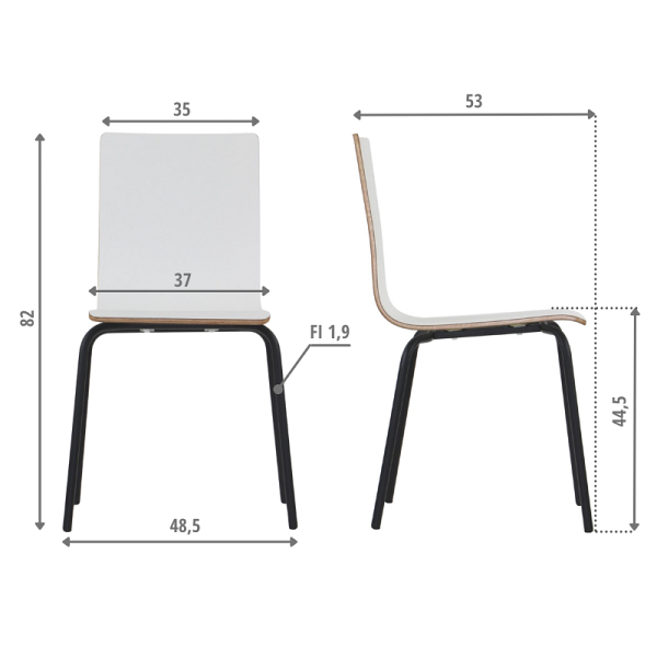 Krzesło  WERDI B czarny/biały Stema