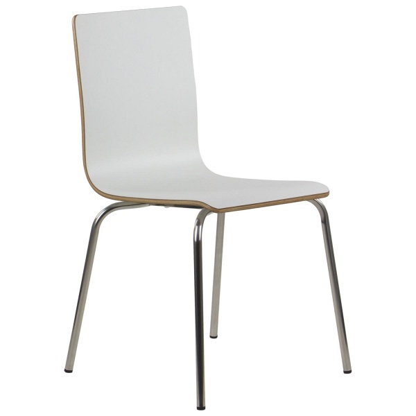 Krzesło  WERDI B stal nierdzewna/biały Stema