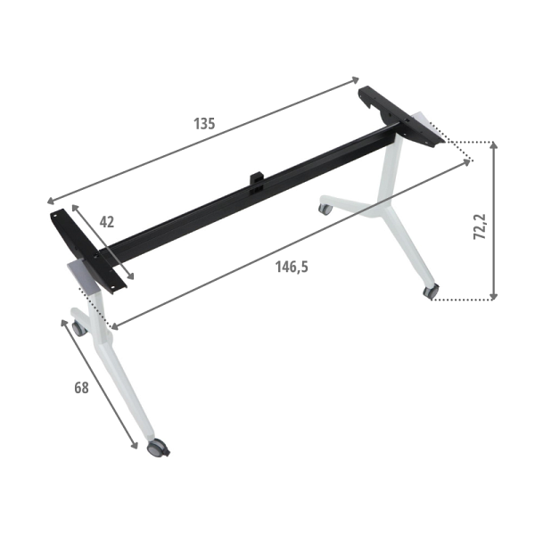 Stelaż biurka i stołu ZF-10 biały/czarny Stema