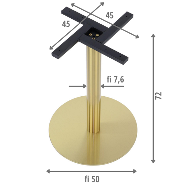 Podstawa stolika ze stali nierdzewnej SH-3001-6/G złoto Stema