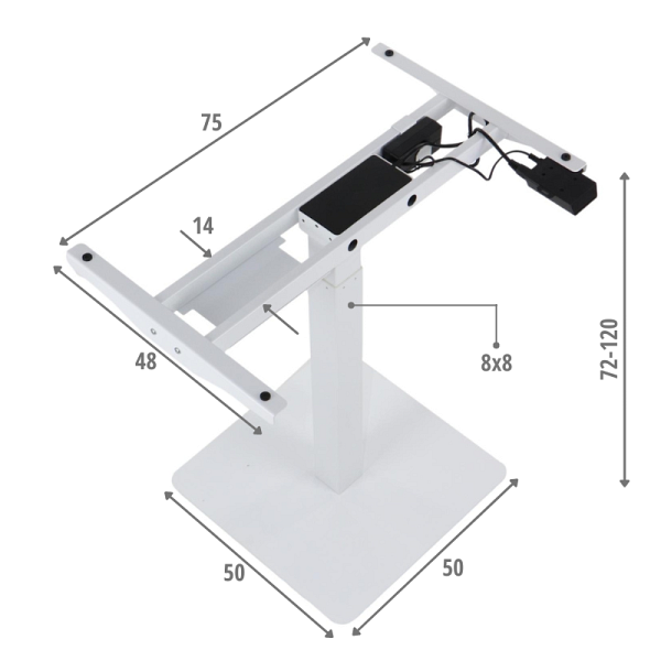 Stelaż biurka i stołu PRATO 05-2T/W BIAŁY Stema