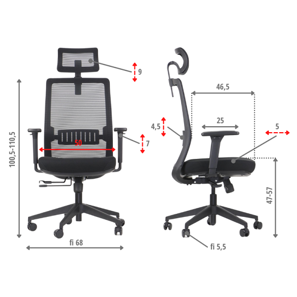 Krzesło obrotowe CUTLER czarny Stema